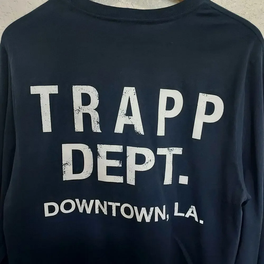 Trapp  Dept. Los Angeles Black Long Sleeve Crew Neck Size M - Picture 6 of 7